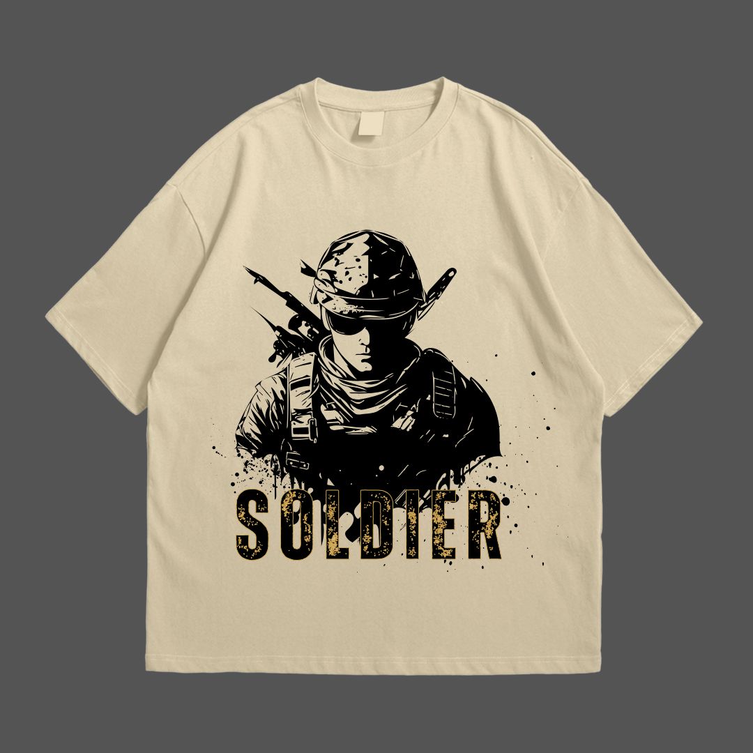 Soldier Beige Drop Shoulder T-Shirt
