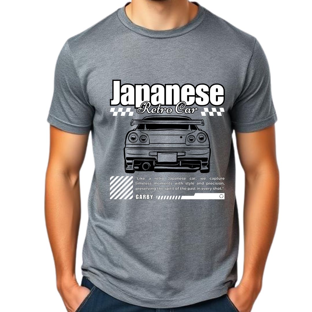 Japanese Retro Car Half Sleeve T-Shirt