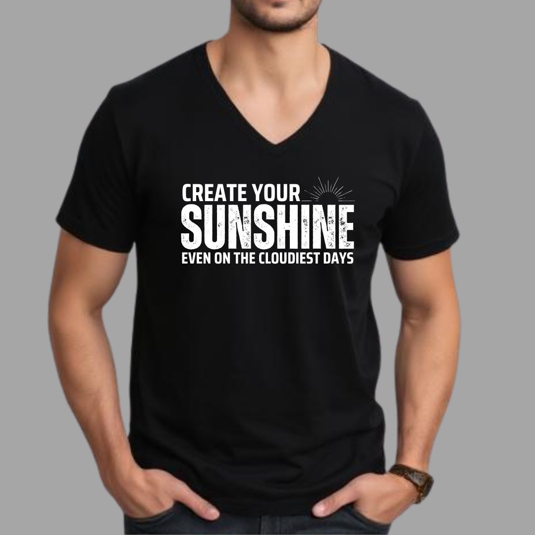 Sunshine Black V-Neck Tee