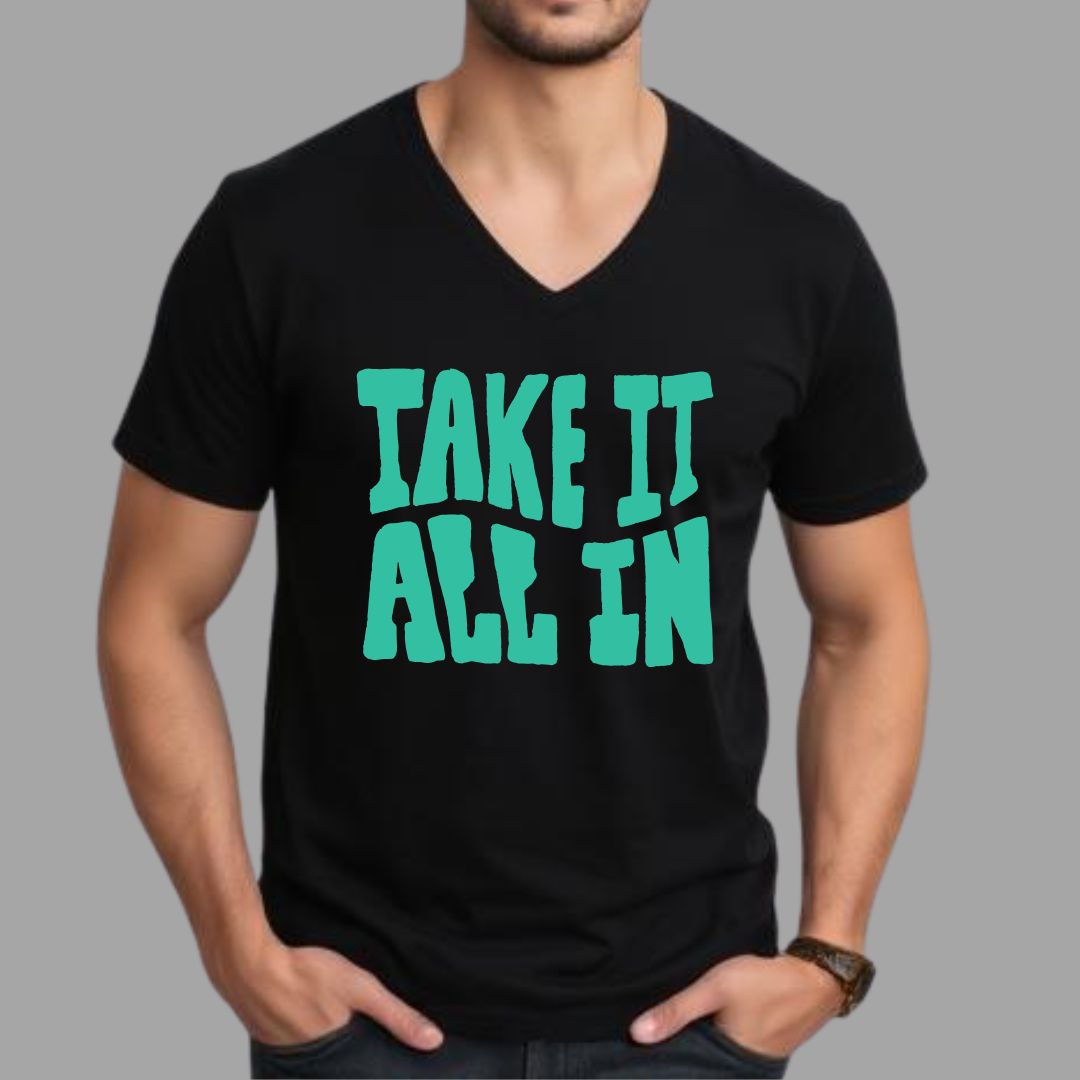 Take It All In Black V-Neck Tee