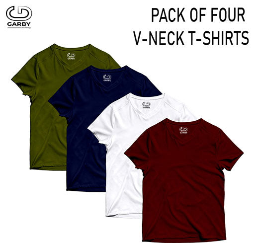 Pack of 4 V-Neck T-Shirt