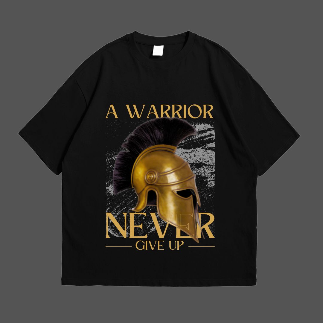 Warrior Black Drop Shoulder T-Shirt
