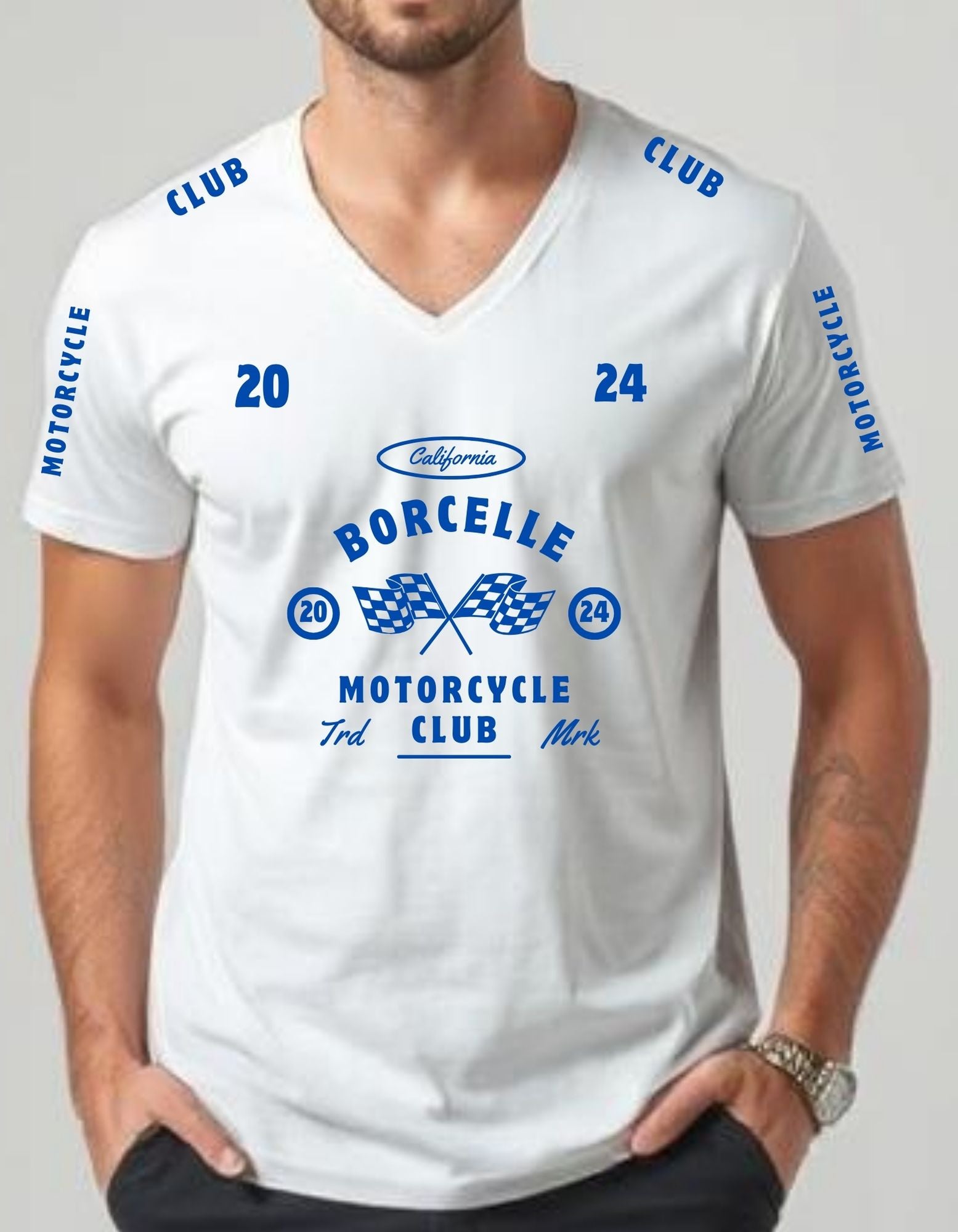 Motorcycle Club V-Neck Tee